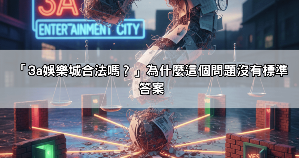 3a娛樂城合法嗎？深入剖析娛樂平台法律灰色地帶與玩家該注意的風險