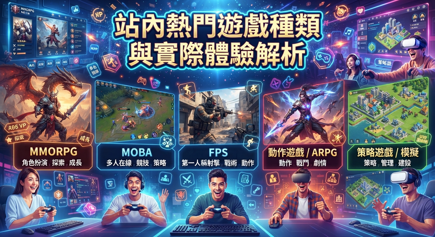 站內熱門遊戲種類與實際體驗解析
